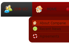 Vertical Tab Template Light Up Buttons In Flash Sample