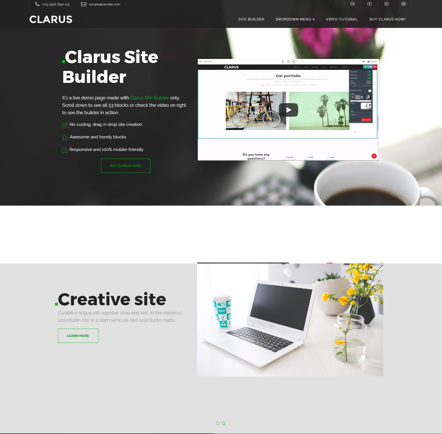 Responsive Bootstrap Clarus Templates