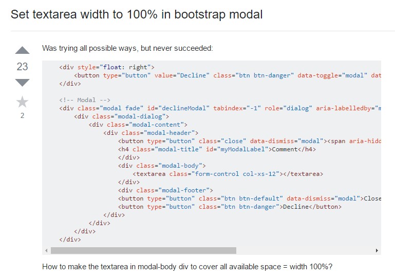  Create Textarea  size to 100% in Bootstrap modal