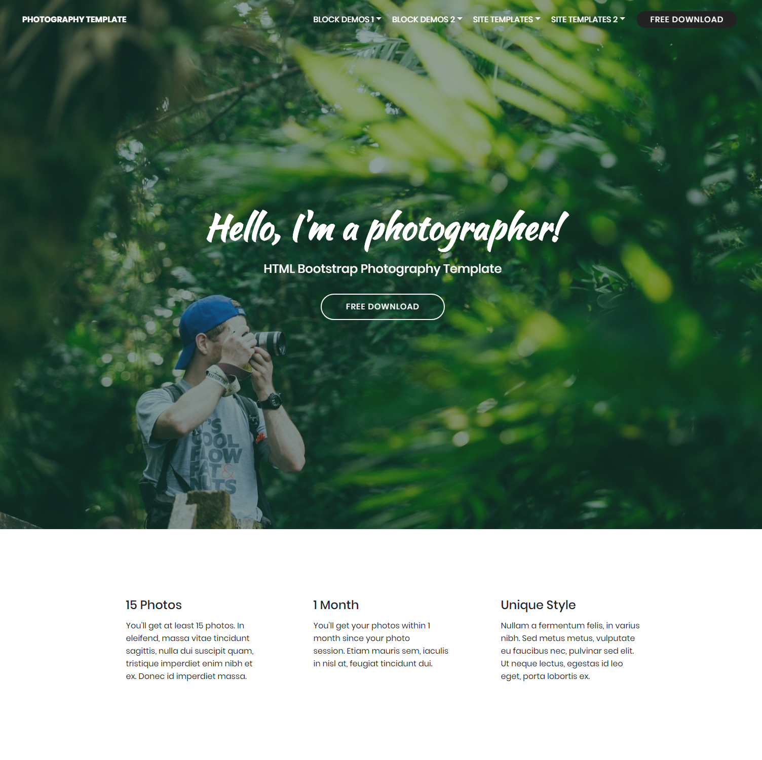 CSS3 Bootstrap Photography Templates